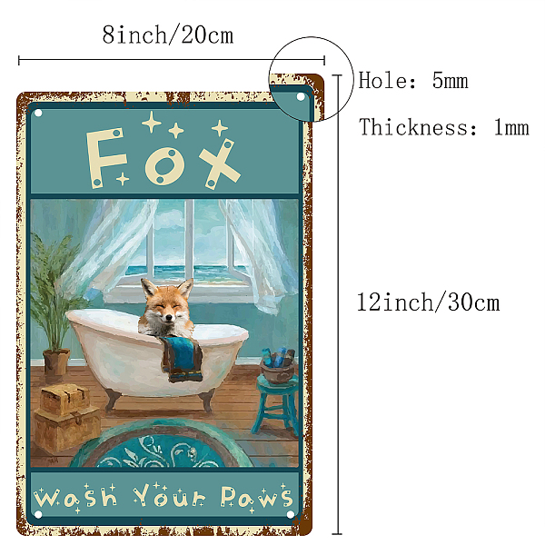 PandaHall CREATCABIN Funny Bathroom Tin Sign Fox Wash Your Paws Signs Vintage Wall Art Decoration Plaque Farmhouse Artwork for Bathroom Home...
PandaHall CREATCABIN Funny Bathroom Tin Sign Fox Wash Your Paws Signs Vintage Wall Art Decoration Plaque Farmhouse Artwork for Bathroom Home...