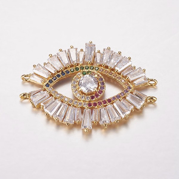 PandaHall Long-Lasting Plated Brass Micro Pave Cubic Zirconia Links, Evil Eye, Real 18K Gold Plated, 28x39x5mm, Hole: 1mm Brass+Cubic..., Clear
PandaHall Long-Lasting Plated Brass Micro Pave Cubic Zirconia Links, Evil Eye, Real 18K Gold Plated, 28x39x5mm, Hole: 1mm Brass+Cubic..., Clear