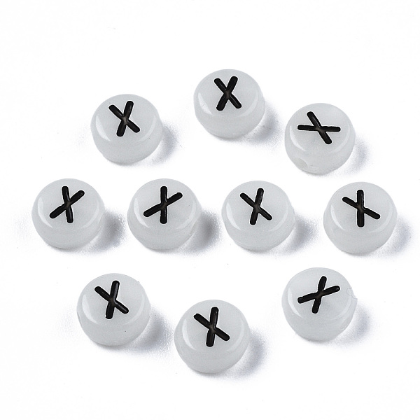 PandaHall Acrylic Beads, with Enamel and Luminous, Horizontal Hole, Flat Round with Black Letter, Glow in the Dark, Light Grey, Letter.X...
PandaHall Acrylic Beads, with Enamel and Luminous, Horizontal Hole, Flat Round with Black Letter, Glow in the Dark, Light Grey, Letter.X...