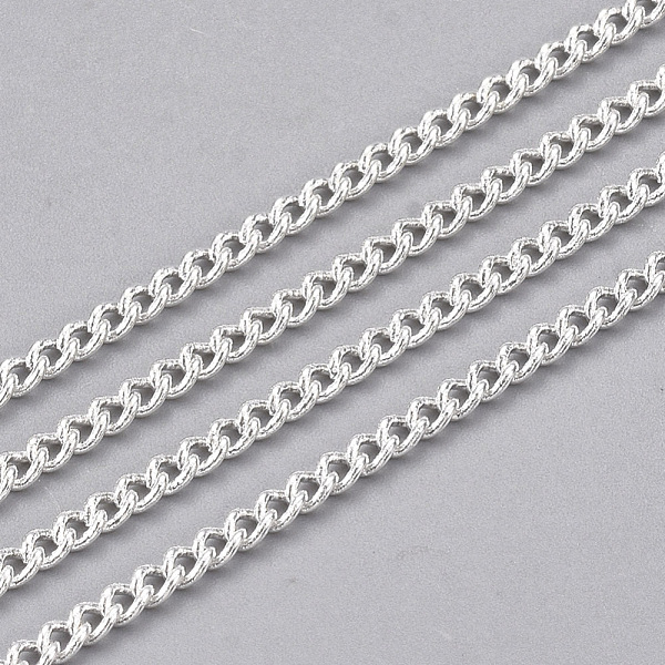 PandaHall Brass Curb Chains, with Spool, Soldered, Silver Color Plated, 2.5x2x0.8mm, about 39.37 Feet(12m)/roll Brass
PandaHall Brass Curb Chains, with Spool, Soldered, Silver Color Plated, 2.5x2x0.8mm, about 39.37 Feet(12m)/roll Brass