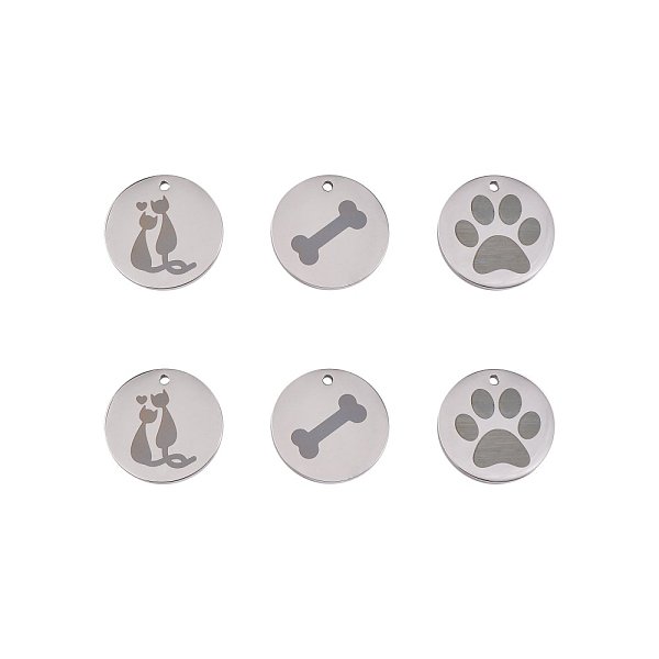 PandaHall 6Pcs 3 Styles 304 Stainless Steel Pet Pendants, Laser Cut, Flat Round, Stainless Steel Color, 20mm, 2pcs/style 304 Stainless Steel...
PandaHall 6Pcs 3 Styles 304 Stainless Steel Pet Pendants, Laser Cut, Flat Round, Stainless Steel Color, 20mm, 2pcs/style 304 Stainless Steel...