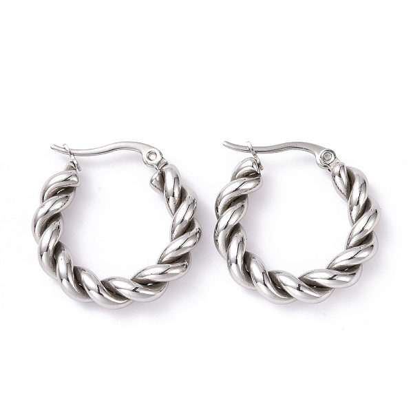 PandaHall 304 Stainless Steel Twist Rope Hoop Earrings for Women, Stainless Steel Color, 24.5x24x5mm, Pin: 0.8x1mm 304 Stainless Steel Ring
PandaHall 304 Stainless Steel Twist Rope Hoop Earrings for Women, Stainless Steel Color, 24.5x24x5mm, Pin: 0.8x1mm 304 Stainless Steel Ring
