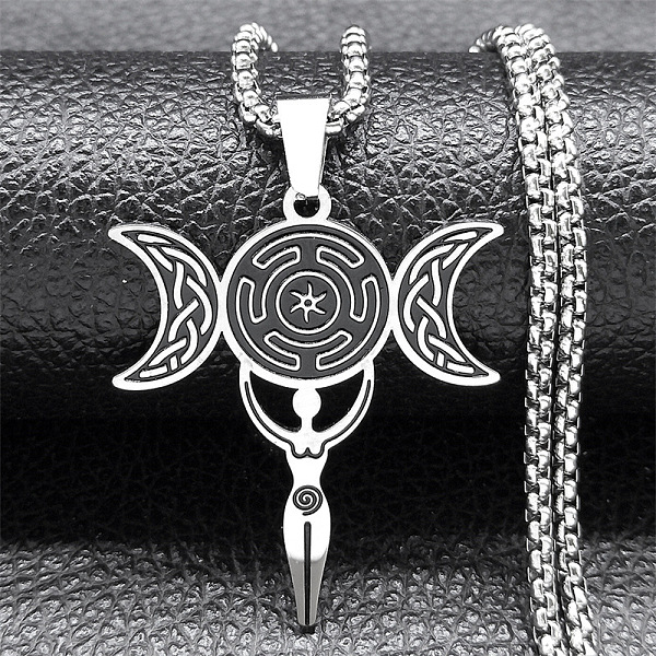 PandaHall 304 Stainless Steel Enamel Pendant Necklaces, Triple Moon Goddess Pendant, Stainless Steel Color, 19.29 inch(49cm) 304 Stainless...
PandaHall 304 Stainless Steel Enamel Pendant Necklaces, Triple Moon Goddess Pendant, Stainless Steel Color, 19.29 inch(49cm) 304 Stainless...