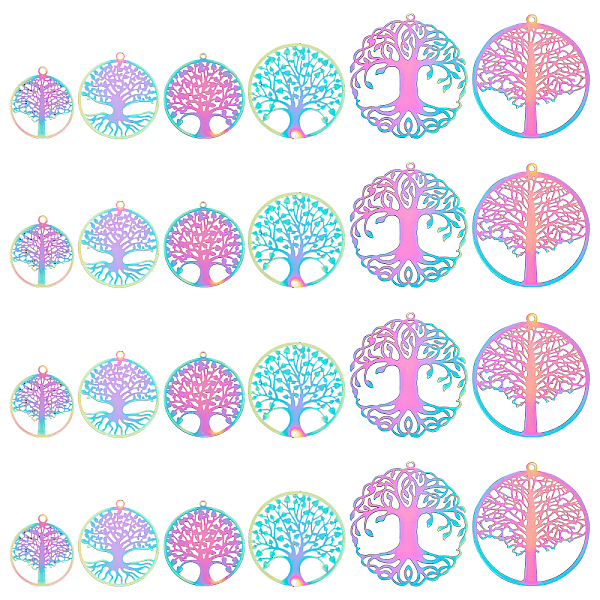 PandaHall AHADERMAKER 24Pcs 6 Style Ion Plating(IP) 201 Stainless Steel Filigree Pendants, Etched Metal Embellishments, Flat Round with Tree...
PandaHall AHADERMAKER 24Pcs 6 Style Ion Plating(IP) 201 Stainless Steel Filigree Pendants, Etched Metal Embellishments, Flat Round with Tree...