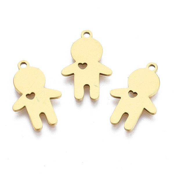 PandaHall Ion Plating(IP) 201 Stainless Steel Pendants, Laser Cut, Boy Silhouette Charm, Golden, 18x12x1mm, Hole: 1.4mm 201 Stainless Steel...
PandaHall Ion Plating(IP) 201 Stainless Steel Pendants, Laser Cut, Boy Silhouette Charm, Golden, 18x12x1mm, Hole: 1.4mm 201 Stainless Steel...