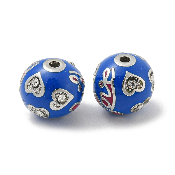 PandaHall Platinum Alloy Enamel Beads, with Rhinestone, Round with Heart Love, Medium Blue, 12x11.5mm, Hole: 1.8mm Alloy Rhinestone+Enamel...
PandaHall Platinum Alloy Enamel Beads, with Rhinestone, Round with Heart Love, Medium Blue, 12x11.5mm, Hole: 1.8mm Alloy Rhinestone+Enamel...