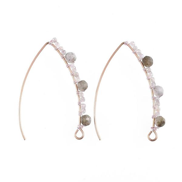PandaHall 304 Stainless Steel Earring Hooks, Ear Wire, with Natural Labradorite Beads and Horizontal Loop, 42mm, 21 Gauge, Pin: 0.7mm...
PandaHall 304 Stainless Steel Earring Hooks, Ear Wire, with Natural Labradorite Beads and Horizontal Loop, 42mm, 21 Gauge, Pin: 0.7mm...