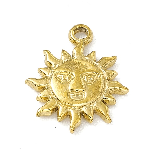 PandaHall 304 Stainless Steel Pendants, Sun with Human Face Charm, Golden, 17.5x15x2.5mm, Hole: 1.6mm 304 Stainless Steel Sun
PandaHall 304 Stainless Steel Pendants, Sun with Human Face Charm, Golden, 17.5x15x2.5mm, Hole: 1.6mm 304 Stainless Steel Sun