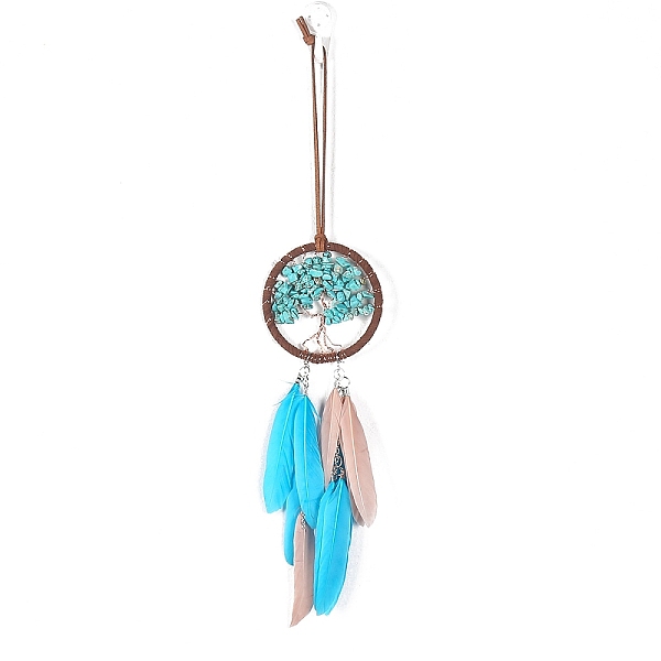 PandaHall Iron & Synthetic Turquoise Woven Web/Net with Feather Pendant Decorations, Flat Round with Tree, 75mm Feather Tree
PandaHall Iron & Synthetic Turquoise Woven Web/Net with Feather Pendant Decorations, Flat Round with Tree, 75mm Feather Tree