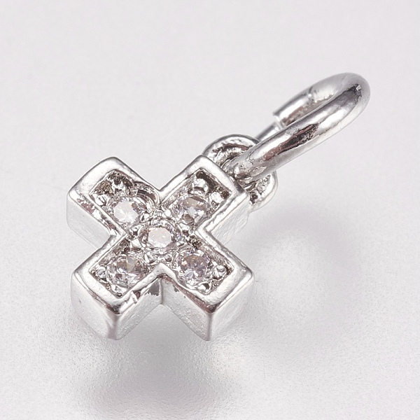 PandaHall Brass Micro Pave Cubic Zirconia Tiny Cross Charms, Platinum, 6.5x5x1.8mm, Hole: 3.5mm Brass+Cubic Zirconia Cross Clear
PandaHall Brass Micro Pave Cubic Zirconia Tiny Cross Charms, Platinum, 6.5x5x1.8mm, Hole: 3.5mm Brass+Cubic Zirconia Cross Clear