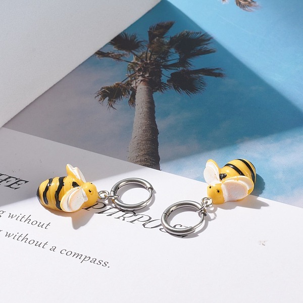 PandaHall Resin Bees Dangle Hoop Earrings, Insect Drop Earrings for Women, Gold, 36mm, Pin: 0.9mm Resin Bees Gold
PandaHall Resin Bees Dangle Hoop Earrings, Insect Drop Earrings for Women, Gold, 36mm, Pin: 0.9mm Resin Bees Gold