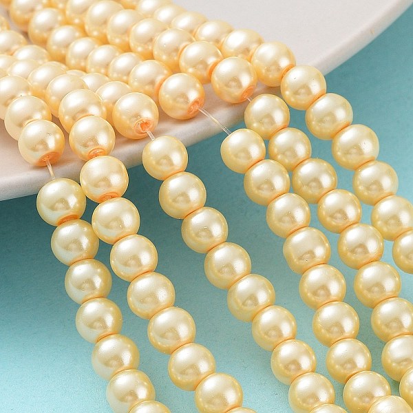 PandaHall Baking Painted Pearlized Glass Pearl Round Bead Strands, Moccasin, 6~7mm, Hole: 1mm, about 145pcs/strand, 31.4 inch Glass Round..., Orange
PandaHall Baking Painted Pearlized Glass Pearl Round Bead Strands, Moccasin, 6~7mm, Hole: 1mm, about 145pcs/strand, 31.4 inch Glass Round..., Orange