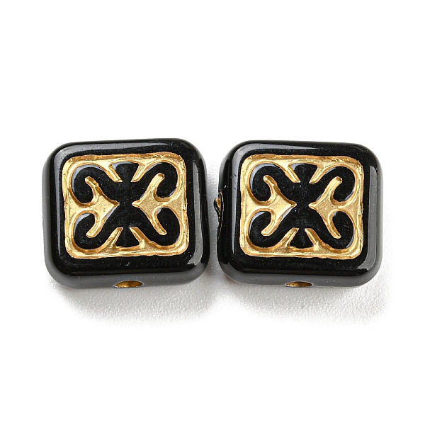 PandaHall Plating Acrylic Beads, Golden Metal Enlaced, Square with Wave Pattern, Black, 10.5x12x5mm, Hole: 1.8mm, about 833pcs/500g Acrylic...
PandaHall Plating Acrylic Beads, Golden Metal Enlaced, Square with Wave Pattern, Black, 10.5x12x5mm, Hole: 1.8mm, about 833pcs/500g Acrylic...