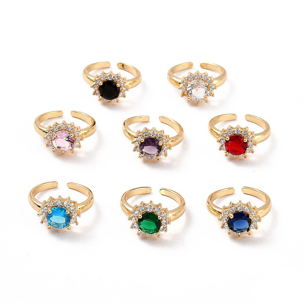 PandaHall Cubic Zirconia Flat Round Open Cuff Ring, Real 18K Gold Plated Brass Jewelry for Women, Cadmium Free & Lead Free, Mixed Color, US..., Multicolor
PandaHall Cubic Zirconia Flat Round Open Cuff Ring, Real 18K Gold Plated Brass Jewelry for Women, Cadmium Free & Lead Free, Mixed Color, US..., Multicolor