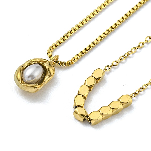 PandaHall 2Pcs 2 Style Plastic Oval & 304 Stainless Steel Nuggets Pendant Necklaces Set, Stackable Necklaces for Women, Golden, 14.76~16.61...
PandaHall 2Pcs 2 Style Plastic Oval & 304 Stainless Steel Nuggets Pendant Necklaces Set, Stackable Necklaces for Women, Golden, 14.76~16.61...
