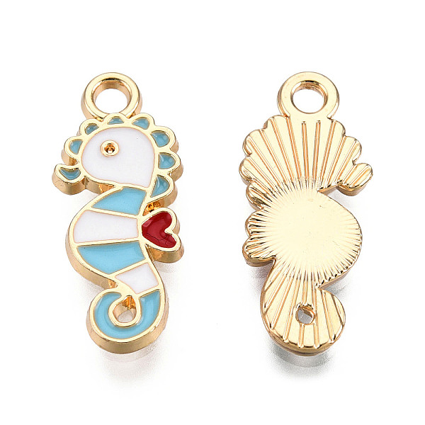 PandaHall Alloy Pendants, with Enamel, Sea Horse, Light Gold, Sky Blue, 21x9x2mm, Hole: 2mm Alloy+Enamel Sea Horse Blue
PandaHall Alloy Pendants, with Enamel, Sea Horse, Light Gold, Sky Blue, 21x9x2mm, Hole: 2mm Alloy+Enamel Sea Horse Blue