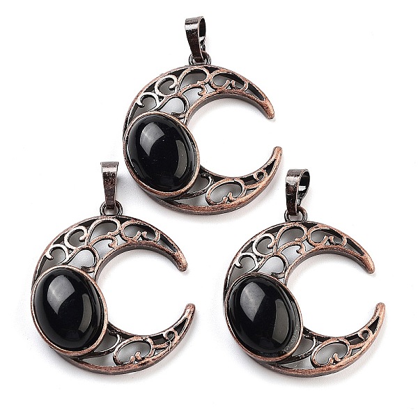 PandaHall Natural Obsidian Pendants, with Red Copper Plated Brass Findings, Moon, 34x30x9~9.5mm, Hole: 5x8mm Obsidian Moon
PandaHall Natural Obsidian Pendants, with Red Copper Plated Brass Findings, Moon, 34x30x9~9.5mm, Hole: 5x8mm Obsidian Moon