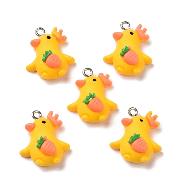 PandaHall Opaque Resin Pendants, with Platinum Tone Iron Loops, Duck with Carrot, Gold, 22x18.5x8.5mm, Hole: 2mm Iron+Resin Duck Gold
PandaHall Opaque Resin Pendants, with Platinum Tone Iron Loops, Duck with Carrot, Gold, 22x18.5x8.5mm, Hole: 2mm Iron+Resin Duck Gold