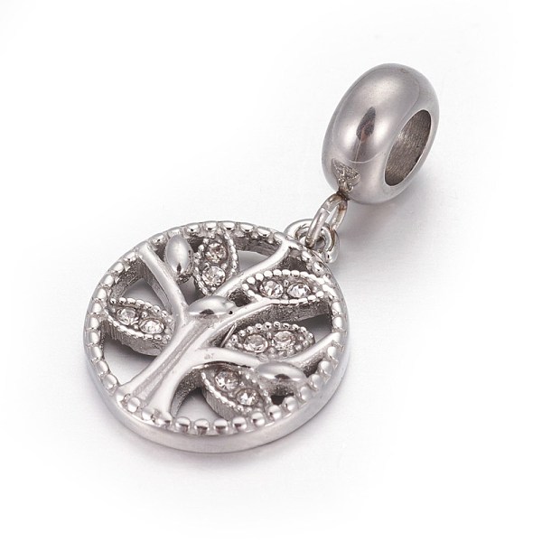 PandaHall 304 Stainless Steel European Dangle Charms, with Rhinestone, Large Hole Pendants, Flat Round with Tree of Life, Stainless Steel..., Clear
PandaHall 304 Stainless Steel European Dangle Charms, with Rhinestone, Large Hole Pendants, Flat Round with Tree of Life, Stainless Steel..., Clear