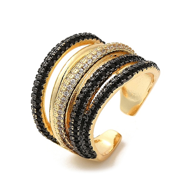 PandaHall Rack Plating Brass Multi Line Open Cuff Ring, with Cubic Zirconia, Cadmium Free & Lead Free, Real 18K Gold Plated, US Size 7 1/4...
PandaHall Rack Plating Brass Multi Line Open Cuff Ring, with Cubic Zirconia, Cadmium Free & Lead Free, Real 18K Gold Plated, US Size 7 1/4...