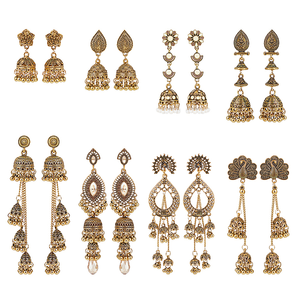 PandaHall ANATTASOUL 8 Pairs 8 Style Zinc Alloy Dangle Stud Earrings for Women, Antique Golden, 43~115mm, Pin: 0.6~1mm, 1 pair/style Alloy
PandaHall ANATTASOUL 8 Pairs 8 Style Zinc Alloy Dangle Stud Earrings for Women, Antique Golden, 43~115mm, Pin: 0.6~1mm, 1 pair/style Alloy