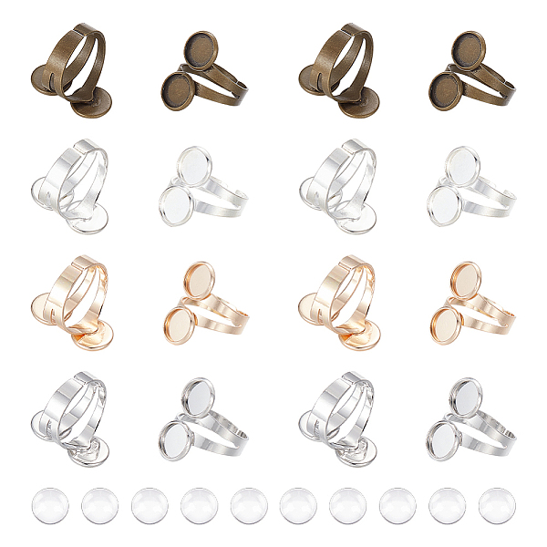 PandaHall UNICRAFTALE DIY Double Blank Dome Finger Ring Making Kit, Including Brass Cuff Ring Findings, Glass Cabochons, Mixed Color, US..., Clear
PandaHall UNICRAFTALE DIY Double Blank Dome Finger Ring Making Kit, Including Brass Cuff Ring Findings, Glass Cabochons, Mixed Color, US..., Clear