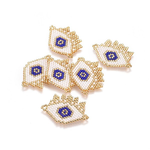 PandaHall MIYUKI & TOHO Handmade Japanese Seed Beads Links, Loom Pattern, Eye, Royal Blue, 24~25x34~35x1.7mm, Hole: 1.8mm Glass Eye Blue
PandaHall MIYUKI & TOHO Handmade Japanese Seed Beads Links, Loom Pattern, Eye, Royal Blue, 24~25x34~35x1.7mm, Hole: 1.8mm Glass Eye Blue