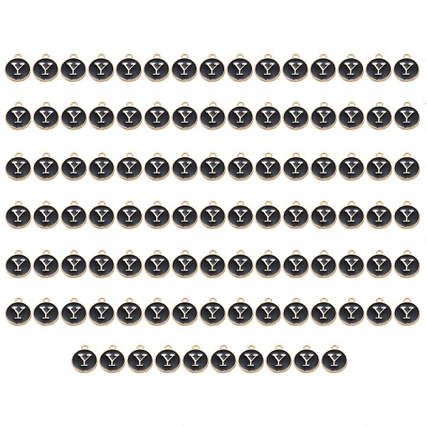 PandaHall Golden Plated Enamel Alloy Charms, Enamelled Sequins, Flat Round, Black, Letter.Y, 14x12x2mm, Hole: 1.5mm, 100pcs/Box Alloy+Enamel...
PandaHall Golden Plated Enamel Alloy Charms, Enamelled Sequins, Flat Round, Black, Letter.Y, 14x12x2mm, Hole: 1.5mm, 100pcs/Box Alloy+Enamel...