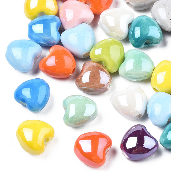 PandaHall Pearlized Handmade Porcelain Beads, Heart, Mixed Color, 10x10x7mm, Hole: 1.8mm Porcelain Heart Multicolor
PandaHall Pearlized Handmade Porcelain Beads, Heart, Mixed Color, 10x10x7mm, Hole: 1.8mm Porcelain Heart Multicolor