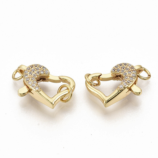 PandaHall Brass Micro Pave Clear Cubic Zirconia Lobster Claw Clasps, with Jump Rings, Heart, Real 16K Gold Plated, 11x17x5mm, Hole: 3mm...
PandaHall Brass Micro Pave Clear Cubic Zirconia Lobster Claw Clasps, with Jump Rings, Heart, Real 16K Gold Plated, 11x17x5mm, Hole: 3mm...