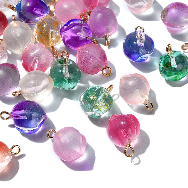 PandaHall 50Pcs Transparent Spray Painted Glass Peach Pendants, with Golden Plated Iron Wire Wrapped Findings, Mixed Color, 16.5x12x11.5mm..., Multicolor
PandaHall 50Pcs Transparent Spray Painted Glass Peach Pendants, with Golden Plated Iron Wire Wrapped Findings, Mixed Color, 16.5x12x11.5mm..., Multicolor