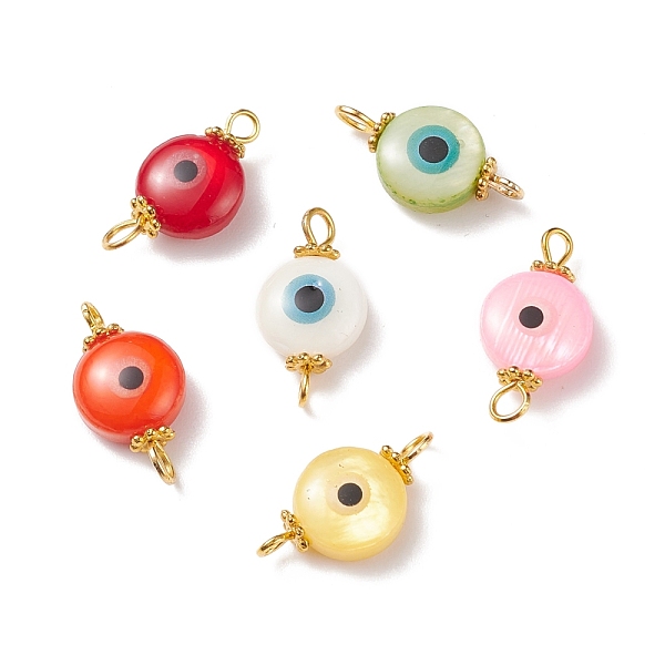 PandaHall Natural Freshwater Shell Connector Charms, with Golden Tone Iron & Alloy Findings, Flat Round with Evil Eye, Dyed, Mixed Color..., Multicolor
PandaHall Natural Freshwater Shell Connector Charms, with Golden Tone Iron & Alloy Findings, Flat Round with Evil Eye, Dyed, Mixed Color..., Multicolor
