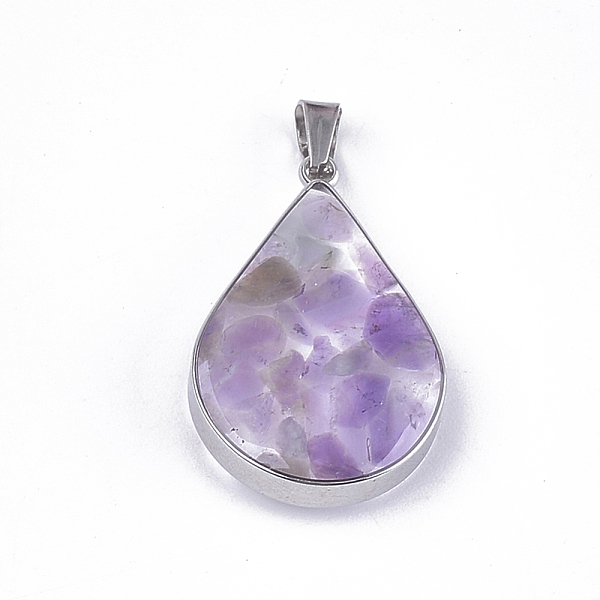 PandaHall Natural Amethyst Pendants, with Glass and 304 Stainless Steel Findings, Drop, Stainless Steel Color, 26.5~27x17~17.5x6.5~7mm, Hole...
PandaHall Natural Amethyst Pendants, with Glass and 304 Stainless Steel Findings, Drop, Stainless Steel Color, 26.5~27x17~17.5x6.5~7mm, Hole...