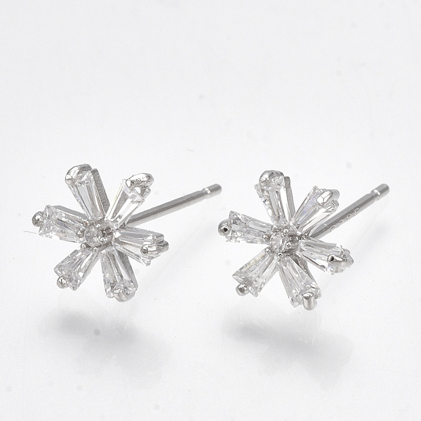 PandaHall Brass Cubic Zirconia Stud Earrings, Flower, Clear, Real Platinum Plated, 9x8mm, Pin: 0.7mm Cubic Zirconia Clear
PandaHall Brass Cubic Zirconia Stud Earrings, Flower, Clear, Real Platinum Plated, 9x8mm, Pin: 0.7mm Cubic Zirconia Clear