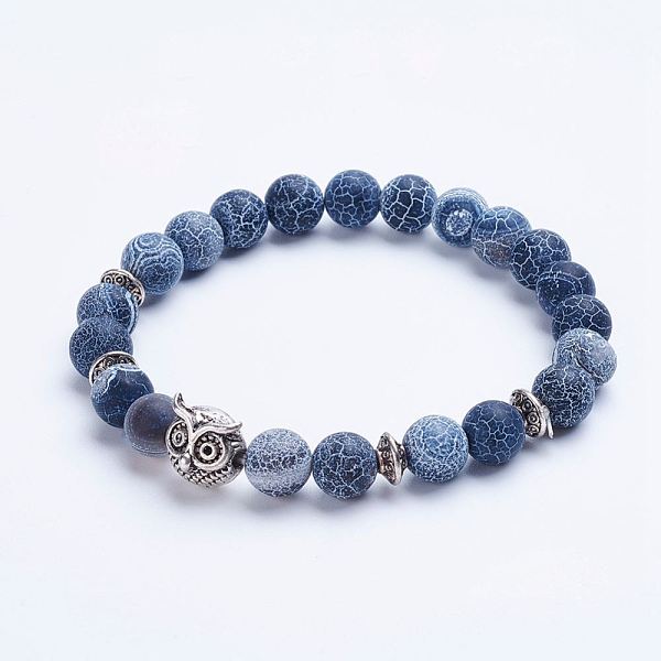 PandaHall Natural Weathered Agate Beaded Stretch Bracelets, with Alloy Spacer Beads, Owl, Antique Silver, 1-3/4 inch(45mm) Weathered Agate
PandaHall Natural Weathered Agate Beaded Stretch Bracelets, with Alloy Spacer Beads, Owl, Antique Silver, 1-3/4 inch(45mm) Weathered Agate