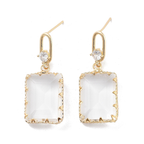PandaHall Brass Micro Pave Cubic Zirconia Stud Earring, Glass Rectangle Drop Earrings, Golden, 37x14mm Glass Rectangle
PandaHall Brass Micro Pave Cubic Zirconia Stud Earring, Glass Rectangle Drop Earrings, Golden, 37x14mm Glass Rectangle