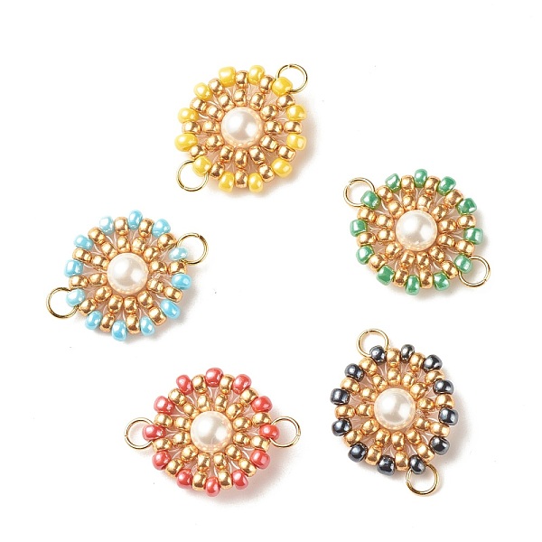 PandaHall Shell Pearl Glass Seed Beads Connector Charms, with Golden Tone 304 Stainless Steel Loops, Flat Round, Mixed Color, 26.5x19x6.5mm..., Multicolor
PandaHall Shell Pearl Glass Seed Beads Connector Charms, with Golden Tone 304 Stainless Steel Loops, Flat Round, Mixed Color, 26.5x19x6.5mm..., Multicolor