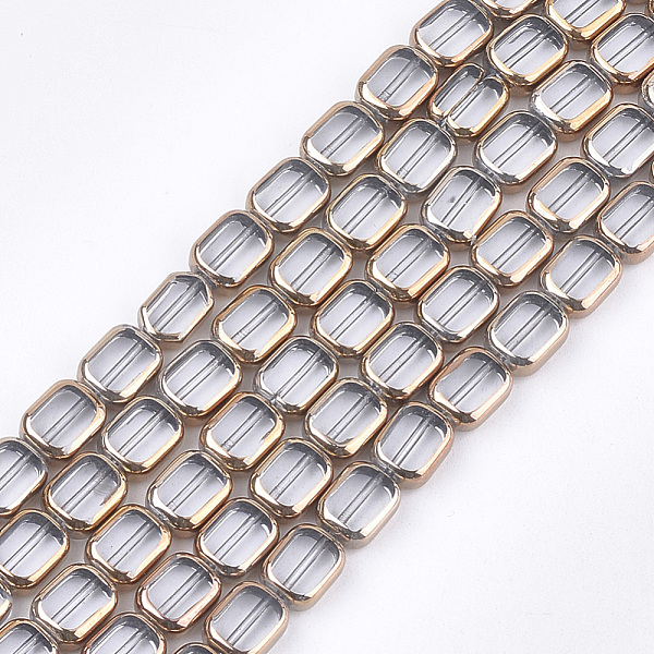 PandaHall Electroplate Glass Beads Strands, Edge Plated, Rectangle, Clear, 9.5~10x7.5~8x4mm, Hole: 1mm, about 30pcs/strand, 11.4 inch Glass...
PandaHall Electroplate Glass Beads Strands, Edge Plated, Rectangle, Clear, 9.5~10x7.5~8x4mm, Hole: 1mm, about 30pcs/strand, 11.4 inch Glass...