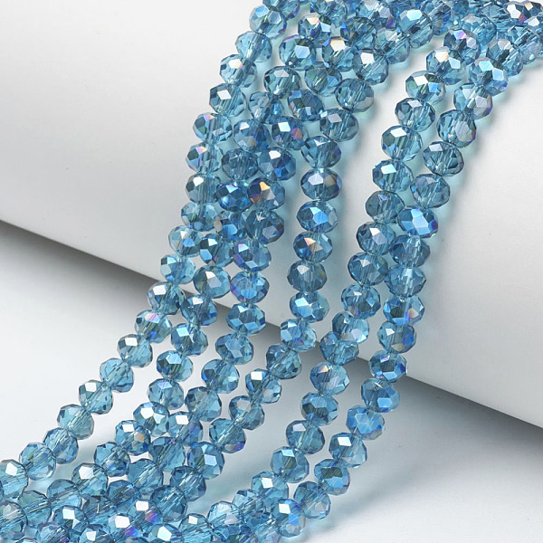 PandaHall Electroplate Glass Beads Strands, Half Plated, Blue Plated, Faceted, Rondelle, Light Blue, 6x5mm, Hole: 1mm, about 85~88pcs/strand...
PandaHall Electroplate Glass Beads Strands, Half Plated, Blue Plated, Faceted, Rondelle, Light Blue, 6x5mm, Hole: 1mm, about 85~88pcs/strand...