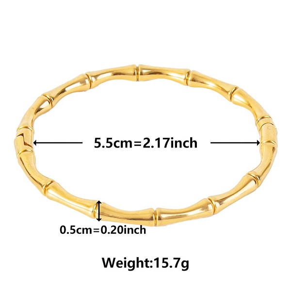 PandaHall Vintage Bamboo Joint 304 Stainless Steel Bangles for Women Stainless Steel
PandaHall Vintage Bamboo Joint 304 Stainless Steel Bangles for Women Stainless Steel