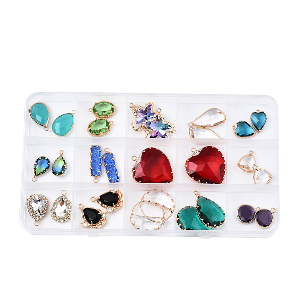 PandaHall K9 Glass Pendants, with Light Gold Plated Brass Findings and Crystal Rhinestone, Mixed Shapes, Faceted, Mixed Color..., Multicolor
PandaHall K9 Glass Pendants, with Light Gold Plated Brass Findings and Crystal Rhinestone, Mixed Shapes, Faceted, Mixed Color..., Multicolor