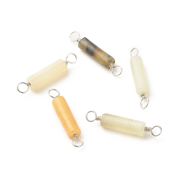 PandaHall Natural Jade Connector Charms, with Platinum Tone Eco-Friendly Brass Wire Double Loops, Column, 23~24x4mm, Hole: 2~2.6mm Jade...
PandaHall Natural Jade Connector Charms, with Platinum Tone Eco-Friendly Brass Wire Double Loops, Column, 23~24x4mm, Hole: 2~2.6mm Jade...