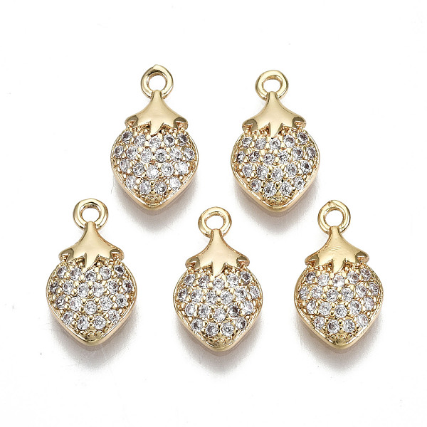 PandaHall Brass Micro Pave Clear Cubic Zirconia Charms, Nickel Free, Strawberry, Real 18K Gold Plated, 13x8.5x3mm, Hole: 1.2mm Brass+Cubic...
PandaHall Brass Micro Pave Clear Cubic Zirconia Charms, Nickel Free, Strawberry, Real 18K Gold Plated, 13x8.5x3mm, Hole: 1.2mm Brass+Cubic...