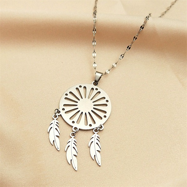 PandaHall Woven Net/Web with Feather 304 Stainless Steel Pendant Necklaces for Women, Stainless Steel Color, 15.87 inch(40.3cm) 304...
PandaHall Woven Net/Web with Feather 304 Stainless Steel Pendant Necklaces for Women, Stainless Steel Color, 15.87 inch(40.3cm) 304...