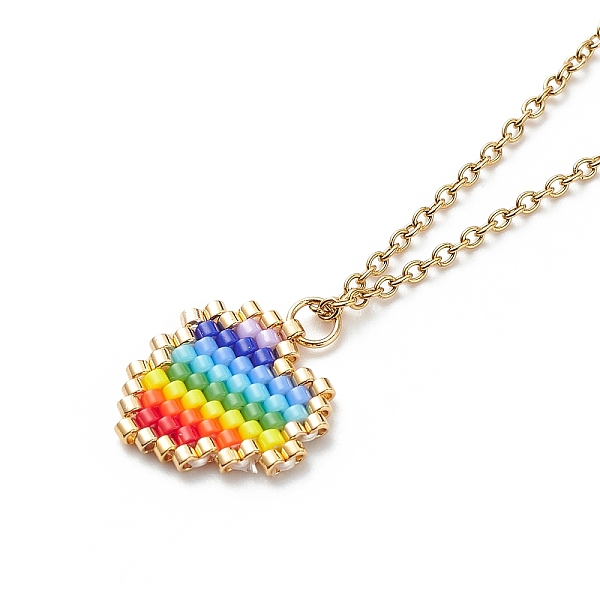 PandaHall Rainbow Color Japanese Seed Braided Heart Pendant Necklace with 304 Stainless Steel Chains for Women, Colorful, 15.94 inch(40.5cm)...
PandaHall Rainbow Color Japanese Seed Braided Heart Pendant Necklace with 304 Stainless Steel Chains for Women, Colorful, 15.94 inch(40.5cm)...