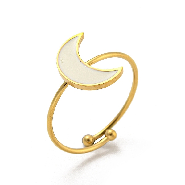 PandaHall Adjustable 304 Stainless Steel Rings, with Enamel for Woman, Moon, Inner Diameter: 18mm 304 Stainless Steel Moon White
PandaHall Adjustable 304 Stainless Steel Rings, with Enamel for Woman, Moon, Inner Diameter: 18mm 304 Stainless Steel Moon White