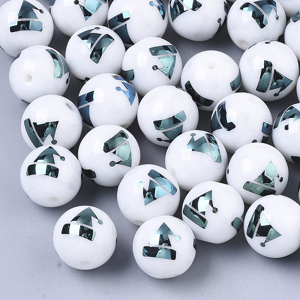 PandaHall Christmas Opaque Glass Beads, Round with Electroplate Christmas Hat Pattern, Green Plated, 10mm, Hole: 1.2mm Glass Round White
PandaHall Christmas Opaque Glass Beads, Round with Electroplate Christmas Hat Pattern, Green Plated, 10mm, Hole: 1.2mm Glass Round White