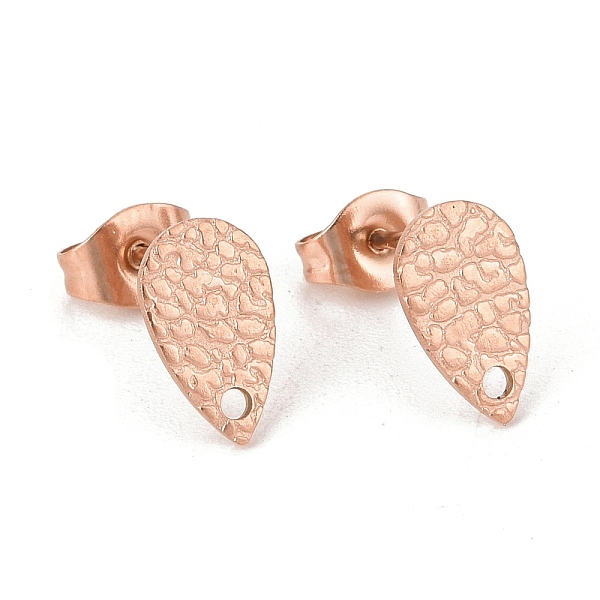 PandaHall Ion Plating(IP) 304 Stainless Steel Stud Earring Findings, with Hole, Textured Teardrop, Rose Gold, 10x6mm, Hole: 1mm, Pin: 0.8mm...
PandaHall Ion Plating(IP) 304 Stainless Steel Stud Earring Findings, with Hole, Textured Teardrop, Rose Gold, 10x6mm, Hole: 1mm, Pin: 0.8mm...