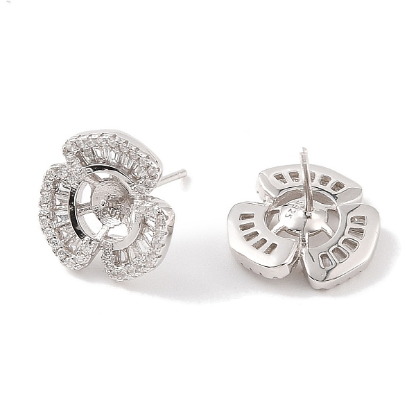 PandaHall 925 Sterling Silver Micro Pave Cubic Zirconia Earring Settings Findings, for Half Drilled Beads, Clover, Real Platinum Plated...
PandaHall 925 Sterling Silver Micro Pave Cubic Zirconia Earring Settings Findings, for Half Drilled Beads, Clover, Real Platinum Plated...