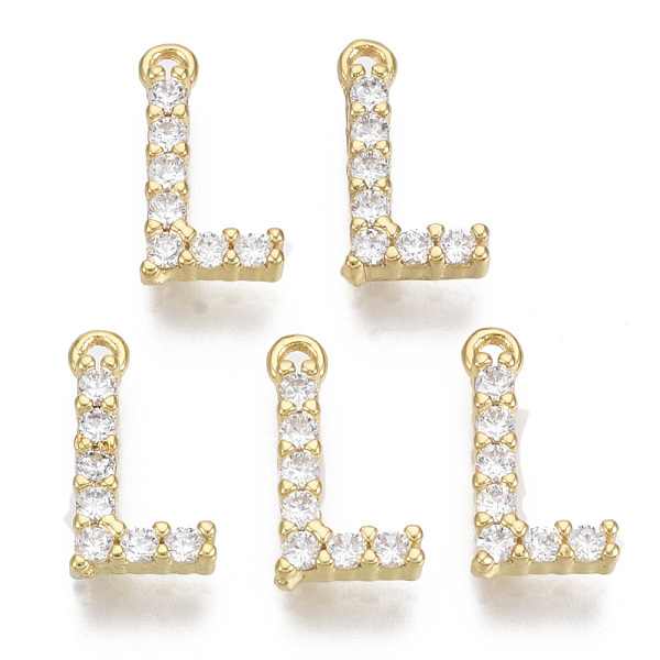 PandaHall Brass Micro Pave Cubic Zirconia Charms, Nickel Free, Letter, Clear, Real 18K Gold Plated, Letter.L, 13.5x7x2.5mm, Hole: 1.2mm...
PandaHall Brass Micro Pave Cubic Zirconia Charms, Nickel Free, Letter, Clear, Real 18K Gold Plated, Letter.L, 13.5x7x2.5mm, Hole: 1.2mm...